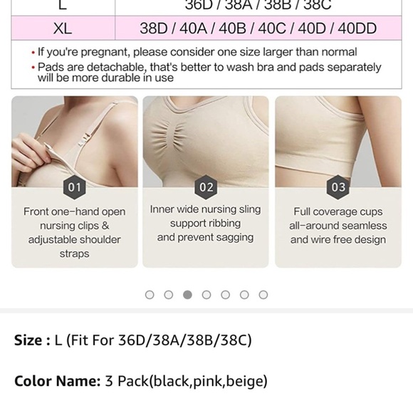 New Yianna 3-pack nursing bras Size S and M - Picture 4 of 6